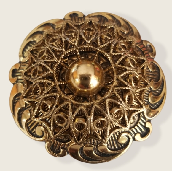 Vintage Mid Century West Germany Gold Tone Scarf Clip - Picture 12 of 12